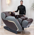 GLOBAL RELAX® | SATORI 3D Massagestoel | Rood | 6 Massageprogramma's | Zero Gravity en Zero Space Technologie | Zuurstof Ionen Generator | Druktherapie | 3D Geluid Bluetooth en USB(ANANDA BRUIN)