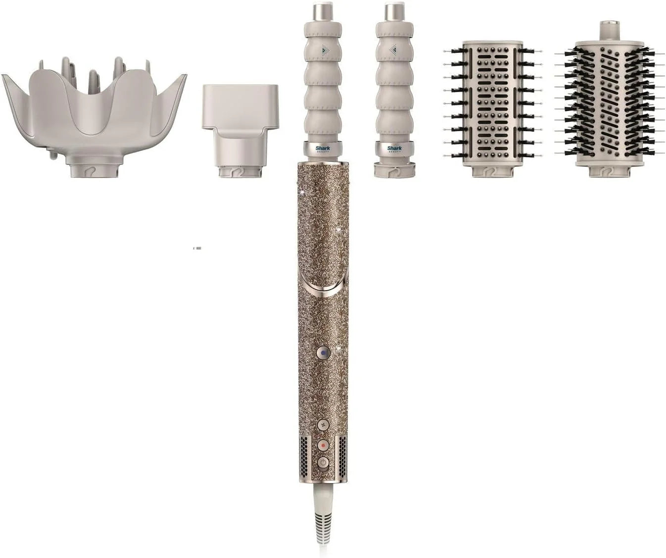 Shark FlexStyle Sparkle Limited Edition Gold Diamond 5-in-1 haarstyler en -droger met krultang, paddleborstel, ovale borstel, concentrator, diffuser, opbergdoos, zonder schade door hitte HD446JSEU(5 in 1/Gold Diamond)