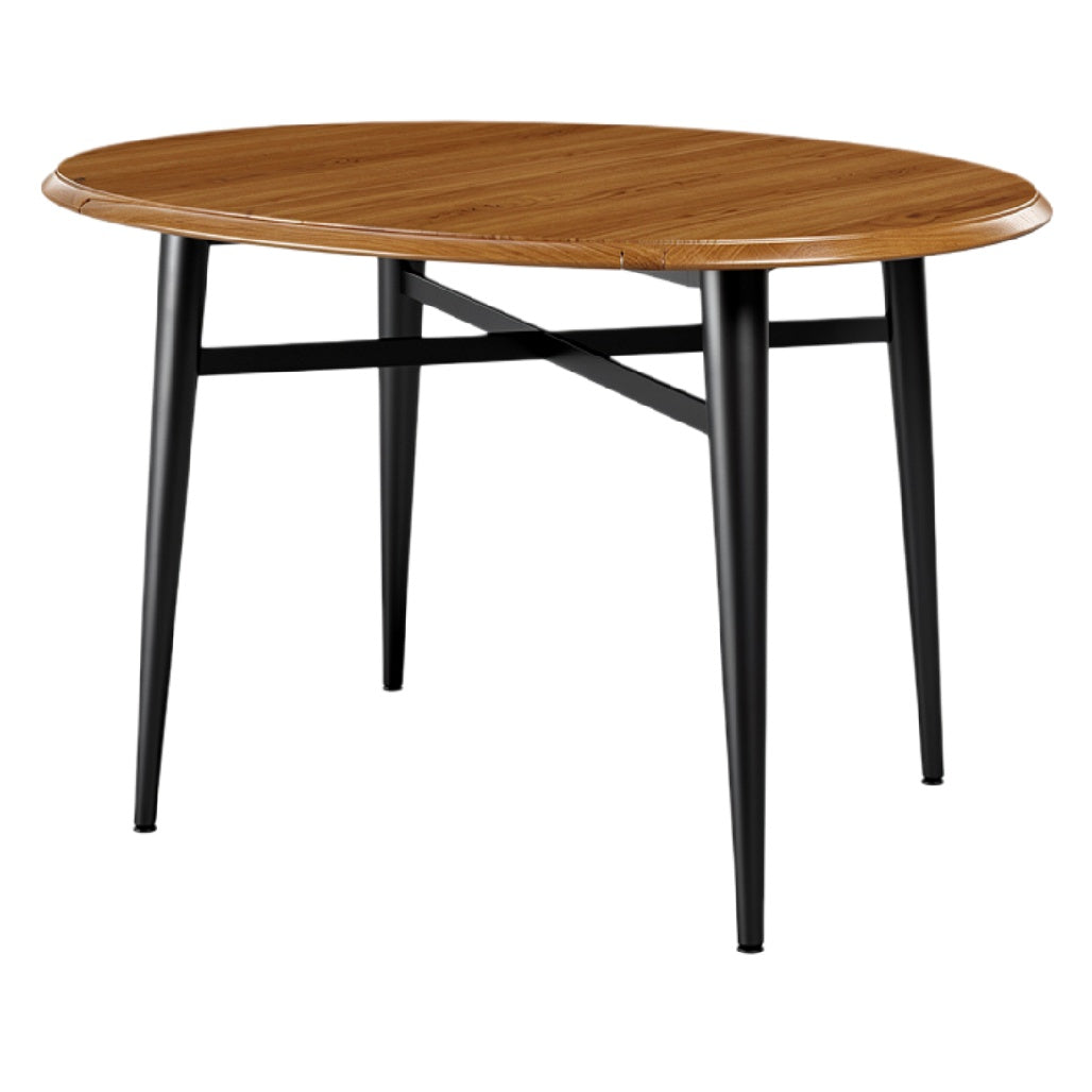 **Ovale Houten Eettafel met Zwarte Poten**