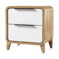 Moderne Nachtkast met Houten Afwerking en Twee Lades