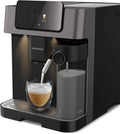 GRUNDIG KVA 7230 Volautomatische espressomachine, 10 koffiespecialiteiten, 13 maalgraden, melkreservoir, krachtig 1350 W, 19 bar pompdruk, dubbel mondstuk, verlichting, zwart/donkerzilver(met melkreservo)