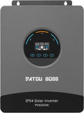 DATOUBOSS Hybride omvormer op zonne-energie, 6200 W, 48 V, zuivere sinusomvormer met 120 A MPPT, Zero Exportfunctie (CT vereist), werkt op batterijen, voor 48 V lithium-batterijen, off-grid(48V-6000W)