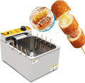 Commerciële elektrische frituurpan 12 liter 1900 watt, frituurpan met grote capaciteit voor grootschalige voedselbereiding, ideaal voor hotdogs en corn dogs.