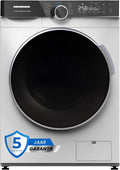 Wasmachine met Droger 8/6 kg – 1400 Toeren Inverter Combi Wasdroger, Energieklasse A, 15 Programma's met Stoom, LED Touch Display – Ruimtebesparend Wit/Inox(8 kg)