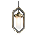 现代 hanglamp met glazen lampenkap en metalen afwerking