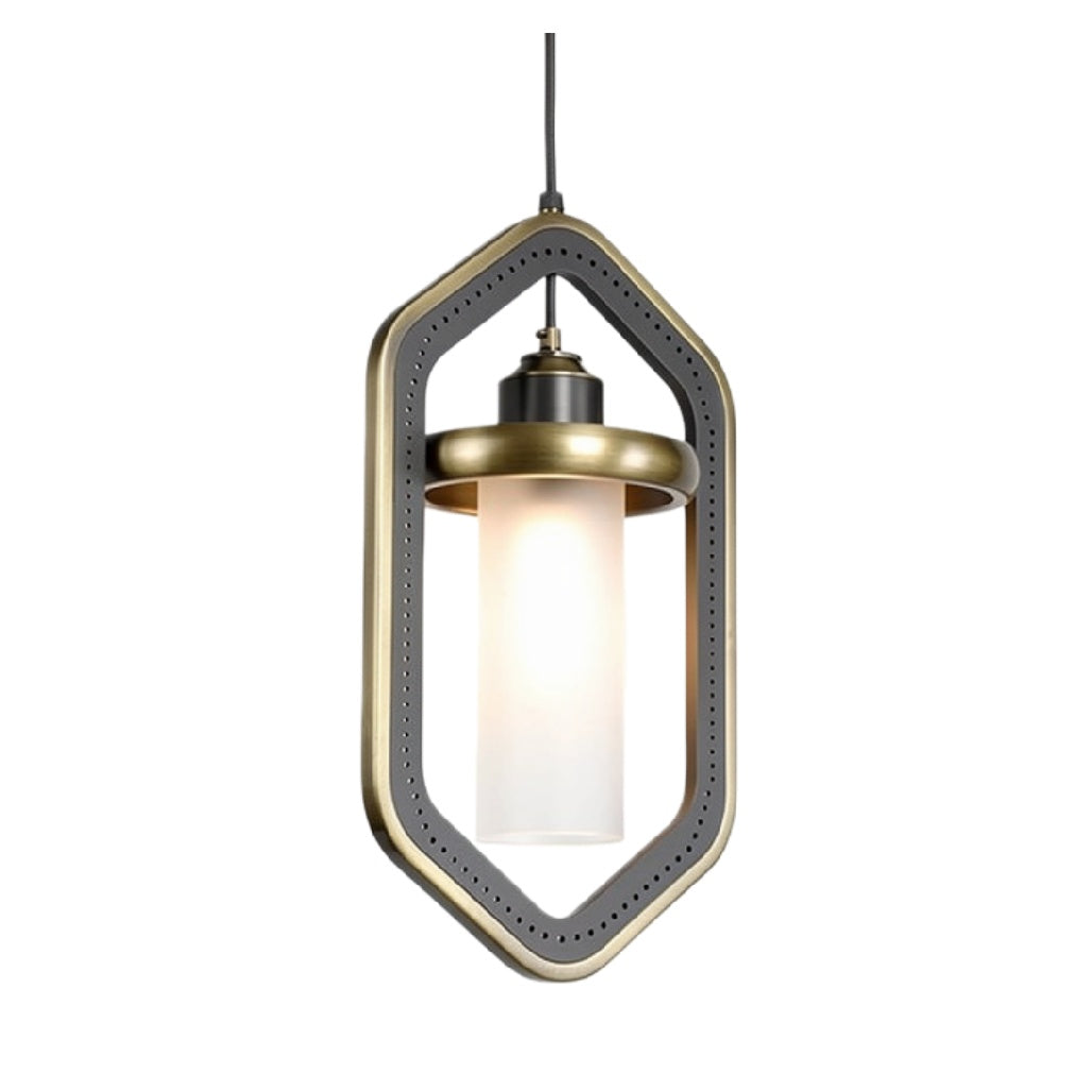 现代 hanglamp met glazen lampenkap en metalen afwerking
