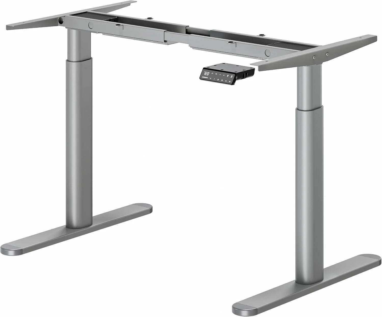 MAIDeSITe EL2 Pro Art in hoogte verstelbaar bureauframe, ovaal pootdesign, elektrisch in hoogte verstelbaar tafelframe, dubbele motor, draagvermogen 180 kg, met 4 geheugenbesturing en(Grijs)