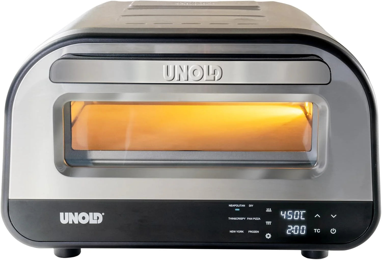 Unold 68815 Pizzaoven Don Luigi Special Edition Black Steel Elektrische pizzaoven met tot 450 graden voor de perfecte pizza(pizza oven luigi)