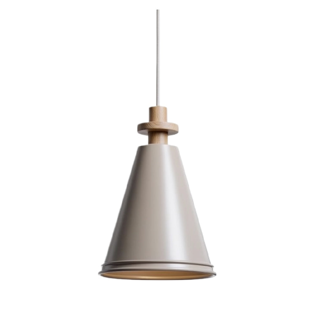 "Moderne Hanglamp met Houten Accenten en Minimalistisch Ontwerp"