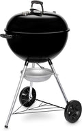 Weber Original Kettle Houtskoolbarbecue, 57 Centimeter | E-5710 Barbecue Met Deksel | Thermometer, Standaard En Wielen | Vrijstaande Outdoor Oven  Kookplaat - Zwart (14101004)(Uniek)