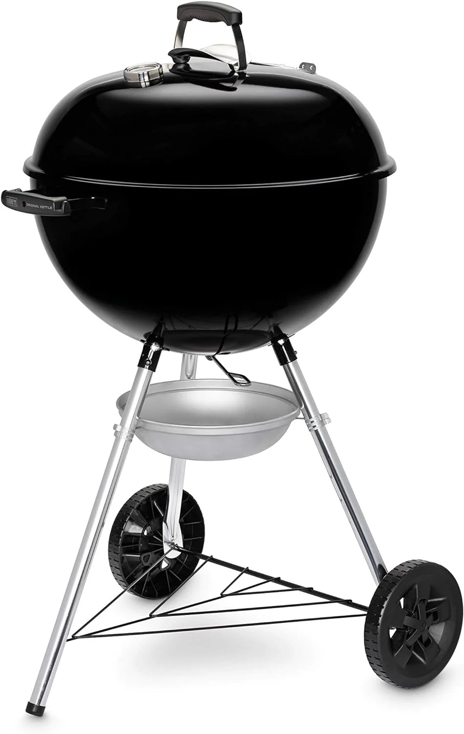 Weber Original Kettle Houtskoolbarbecue, 57 Centimeter | E-5710 Barbecue Met Deksel | Thermometer, Standaard En Wielen | Vrijstaande Outdoor Oven  Kookplaat - Zwart (14101004)(Uniek)