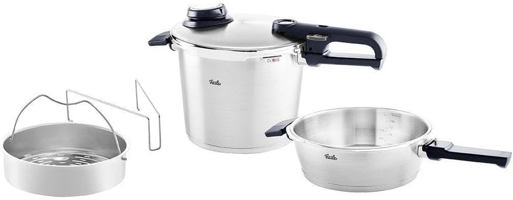 Fissler Vitavit Premium snelkookpan en snelkookpan, set van 2,6 liter en 6,3 liter