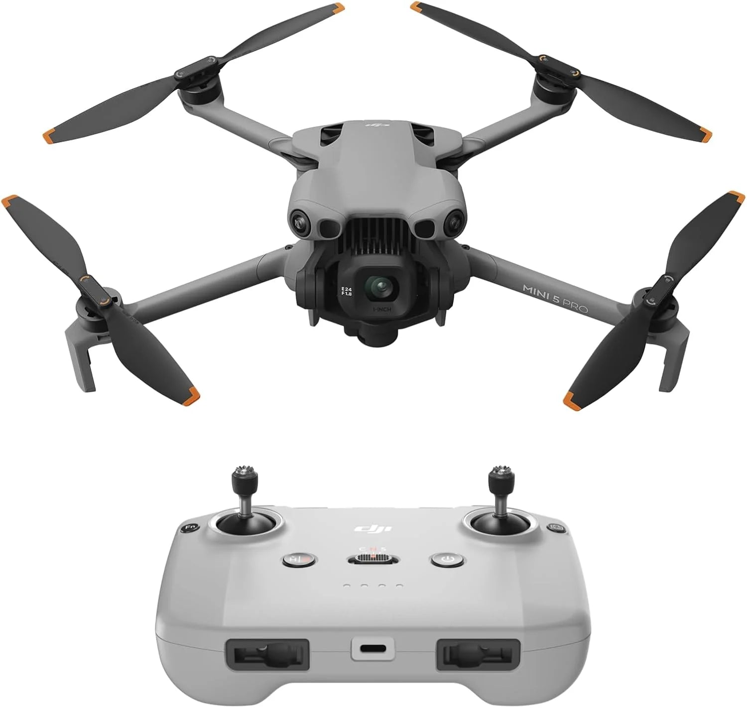 DJI Mini 5 Pro Fly More Combo met DJI RC 2 en 1 jaar Care (automatisch geactiveerd), C0-gecertificeerd, 4K-drone voor beginners, drone met camera, 1-inch CMOS, obstakeldetectie, 225° gimbalrotatie(DJI Mini 5 Pro)