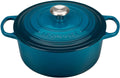 Le Creuset Geëmailleerde gietijzeren handtekening ronde Nederlandse oven, 5,5 qt., Deep Teal(Diep Blauwgroen)