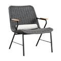 **Moderne Tuinstoel van Wicker met Houten Armleuningen**