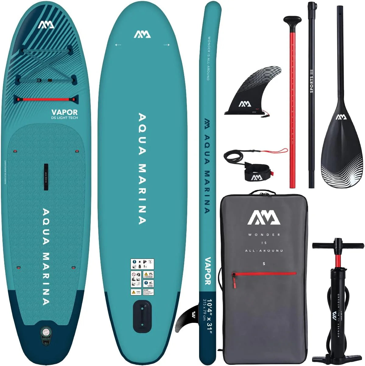 Aqua Marina vapour sup(315cm / 10'4"/Aqua Splash - Turkoois)