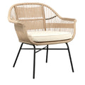 Moderne Rotan Tuinstoel met Kussen in Neutrale Kleur
