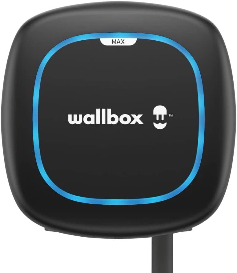 Wallbox Pulsar Max oplader voor elektrische voertuigen (7,4 kW, type 2, wifi, Bluetooth, OCPP, binnen/buiten, aardingsbescherming, 7 meter kabel, eenvoudig te installeren ontwerp) zwart