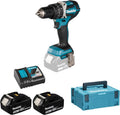 Makita DHP484RTJ Accu-slagmoersleutel, 18 V/5,0 Ah, 2 accu's, oplader in MAKPAC, 450 W, 18 V, blauw, zilver