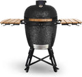 CREATE BBQ Kamado/rookoven van rood keramiek, 53,3 cm, kan grillen, roken en koken, met temperatuurregelaar en twee ventilatiebronnen.(Zwart/21")