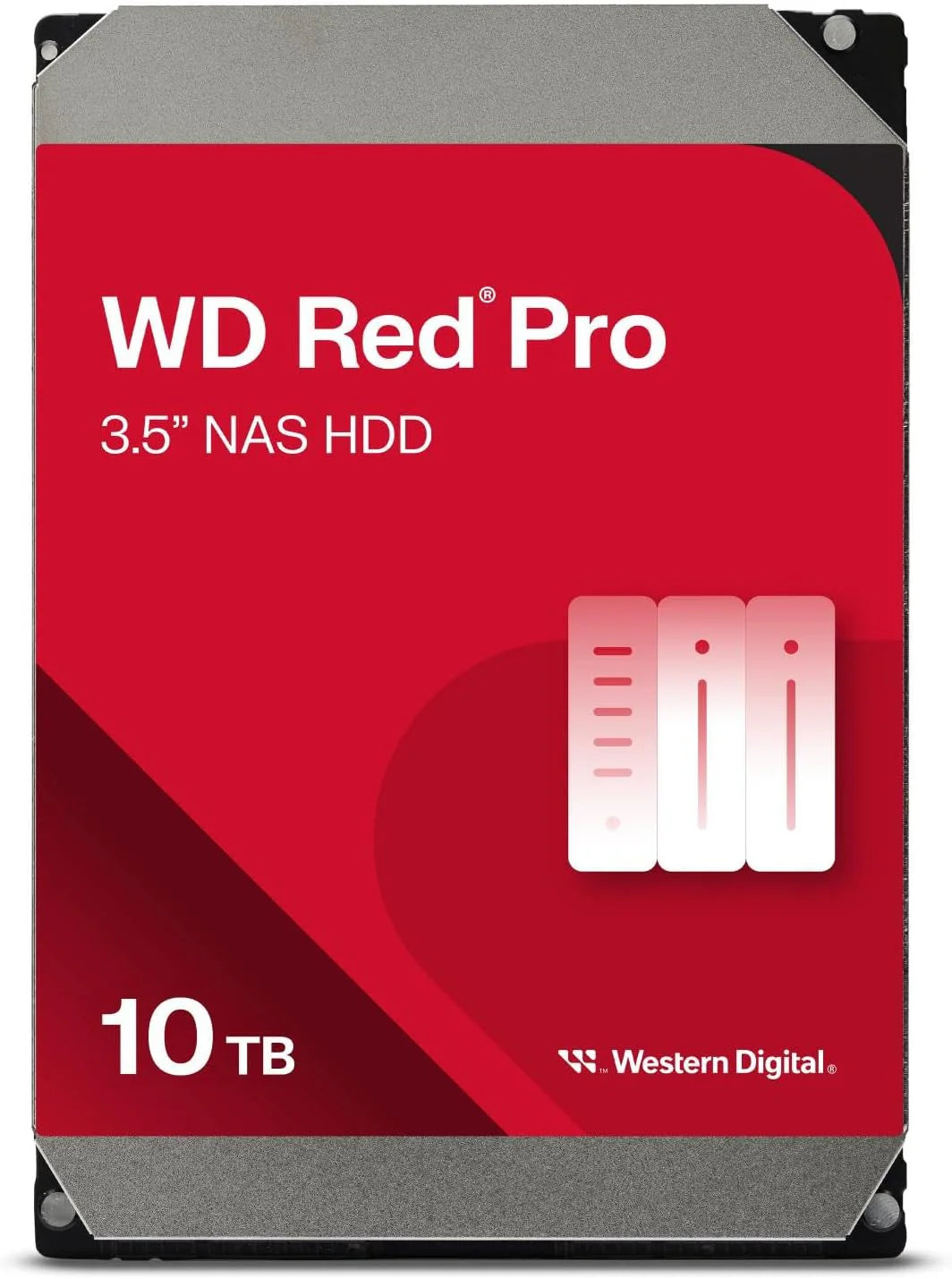 Western Digital WD Red Pro NAS Harde Schijf 6 TB (NASware-firmware Voor Compatibiliteit, 3,5 Inch, 7200 RPM, SATA 6 Gb/s, CMR, Werkbelasting 180 TB/jaar)(10TB)