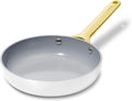Caraway Keramische mini-koekenpan met antiaanbaklaag (1,05 qt, 8 inch) - niet giftig, PTFE- en PFOA-vrij - ovenbestendig en compatibel met alle kookplaten (gas, elektrisch en inductie) - marineblauw(Wit/8 pulgadas)