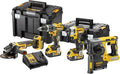 DEWALT DCK422P3T-QW Kit XR 18 V = DCD796 klopboormachine + DCF887 slagmoersleutel + DCG405 slijper + DCH273 hamer + 3 Li-ion accu's 5,0 Ah + TSTAK II + TSTAK VI