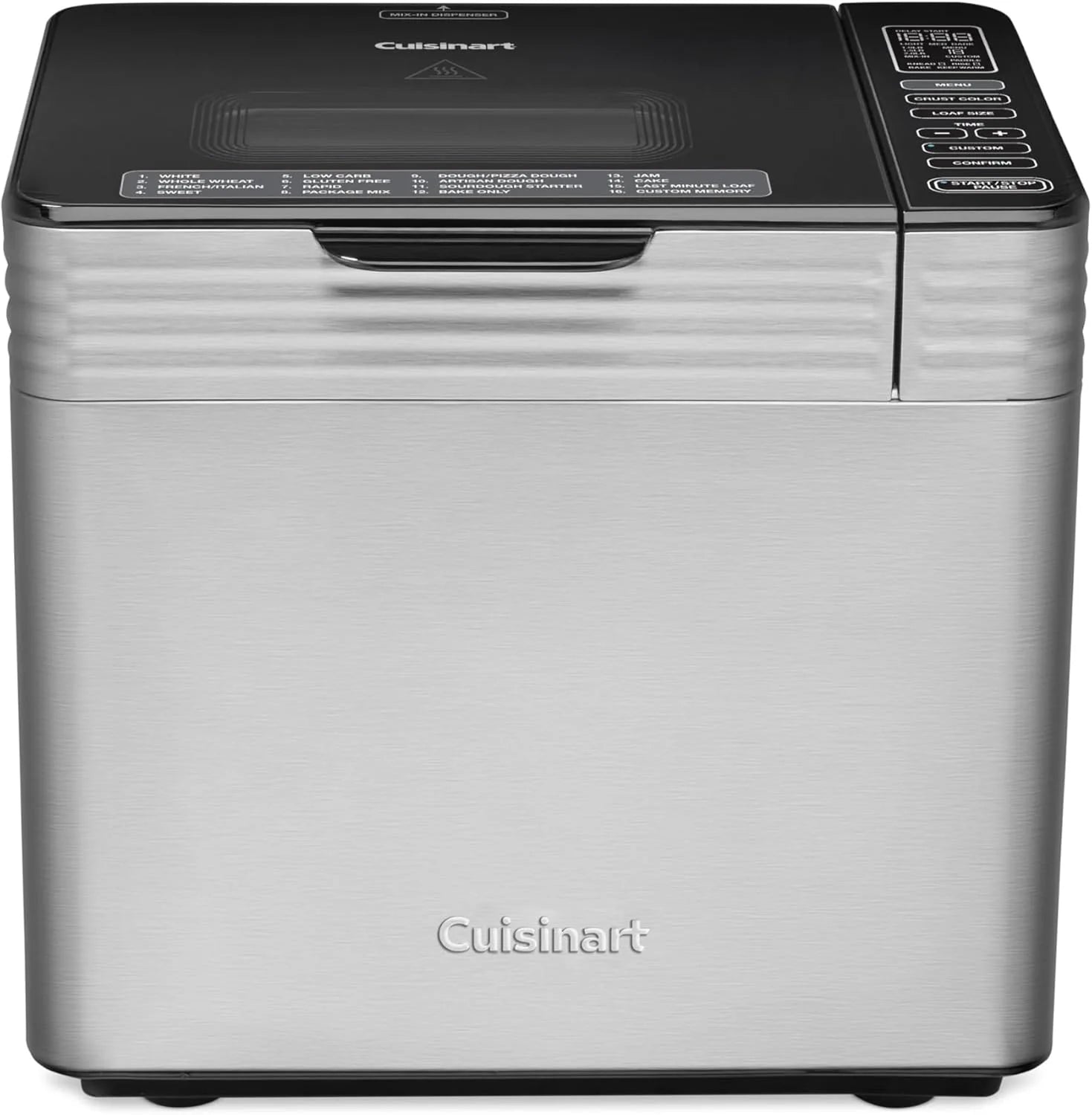 Cuisinart Broodbakmachine, convectiebroodmachine van roestvrij staal met 16 menuopties, 3 broodmaten tot 2 pond, 3 schorskleuren, inclusief maatbeker, lepel en