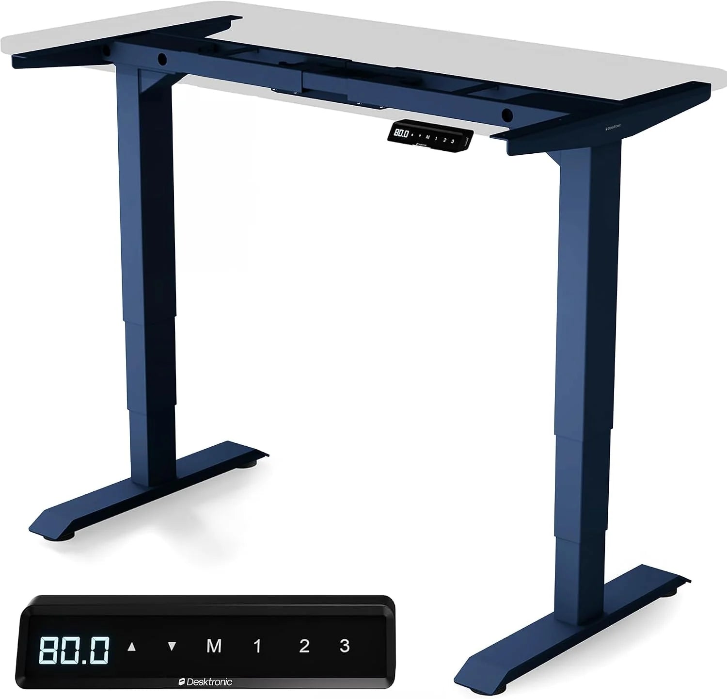 Desktronic HomePro Frame in hoogte verstelbaar bureauframe - elektrisch in hoogte verstelbaar bureau met fluisterstille dubbele motor en touchscreen - hoog draagvermogen - zwart(Blauw)