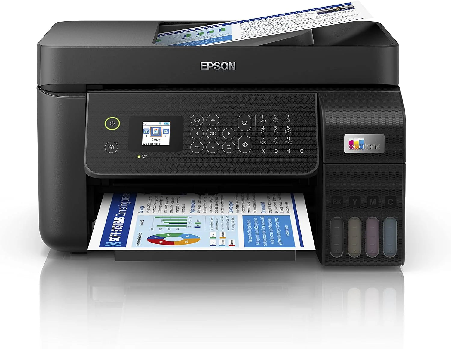 Epson EcoTank ET-3850 A4 multifunctionele Wi-Fi-printer met inkttank, inclusief tot 3 jaar inkt(zwart/ET-4800/Single)