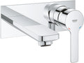 GROHE Lineare Tweegats wastafelmengkraan L-Size, 23444DC1(Ausladung 149 mm/Zilver)