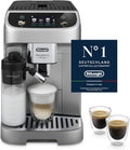 De'Longhi Magnifica Plus - Perfetto volautomatisch koffiezetapparaat met LatteCrema melkopschuimer, 18 One-Touch-dranken, gekleurd touch-display, zilver zwart (ECAM322.70.SB)(Modern)