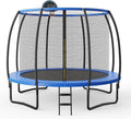 COSTWAY Ø244/305/366 cm trampoline voor buiten, tuintrampoline met ladder, GS-gecertificeerd, kindertrampoline, trampoline, complete set met basketbal, springmat, veiligheidsnet en randafdekking(diameter 305 cm, 8 stangen)