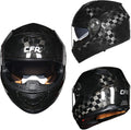 Full Face Flip-up Modulaire Motorhelm 24k Carbon Fiber Shell Dual Visor Motocross Helm Volwassen voor Mannen en Vrouwen ECE Goedgekeurde Motor Bike Racing Crash Helmet,24k,XL 61~62cm(L 58~60cm/24k)