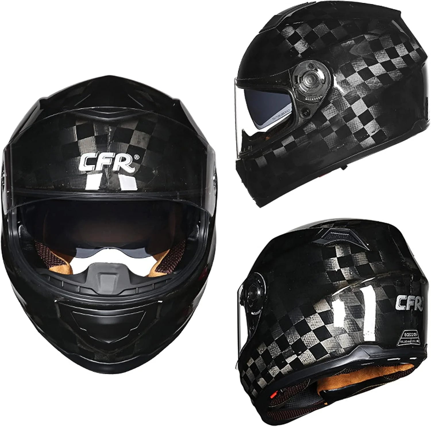 Full Face Flip-up Modulaire Motorhelm 24k Carbon Fiber Shell Dual Visor Motocross Helm Volwassen voor Mannen en Vrouwen ECE Goedgekeurde Motor Bike Racing Crash Helmet,24k,XL 61~62cm(L 58~60cm/24k)