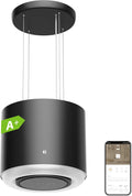 CIARRA CBCB4850 A+++ eilandafzuigkap recirculatie vrijhangend afzuigkap 48 cm 700 m³/u met slimme Wi-Fi app 4 snelheden boostfunctie glazen front inclusief actiefkoolfilter CBCF003 zwart(A+ zwart)
