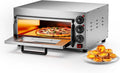 Wiltec pizzaoven met 2 niveaus 3000 W, oven voor pizza's incl. cordieriet pizaasteen, vuursteen voor steenovenpizza's, bakoven vor gerechten en maaltijden, pizzabakoven met twee kijkvensters(Pizzaoven 1 verdieping)