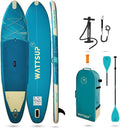 Wattsup - Sup Stand Up Paddle Opblaasbare Marlin 12'5-378x89x15cm Dropstitch - Compleet Pakket: peddel leash pomp draagtas - Tot 185kg -Blauw