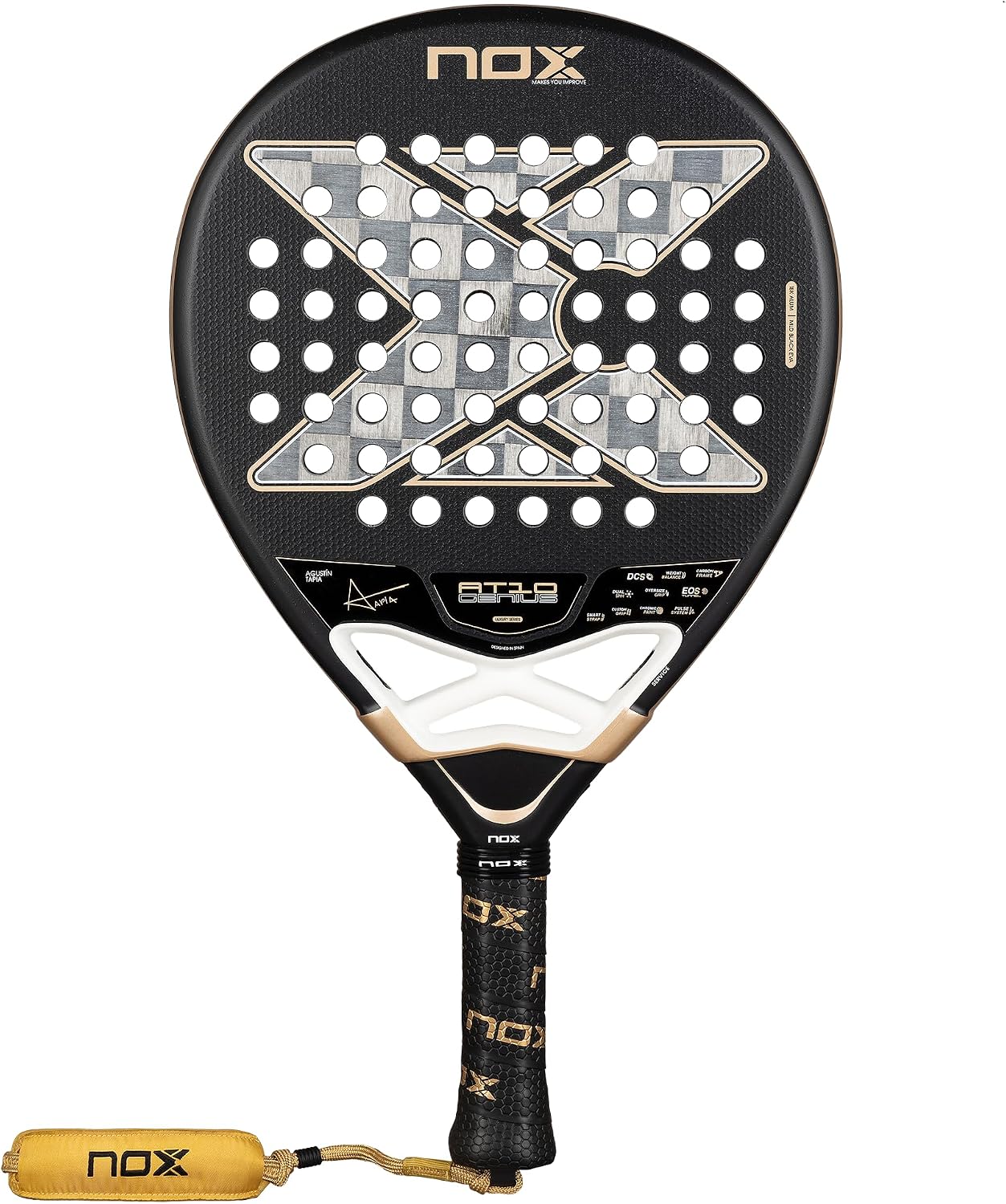 Nox AT10 Genius 18K by Agustin Tapia padel racket, zwart