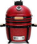 KAMADO BONO Keramische barbecue, 15 inch (40 cm) Minimo, Rood I Kamado BBQ Houtskool Grill I Egg BBQ voor koken, roken en bakken I Kamado Barbecue Draagbare Oven en roker met standaard