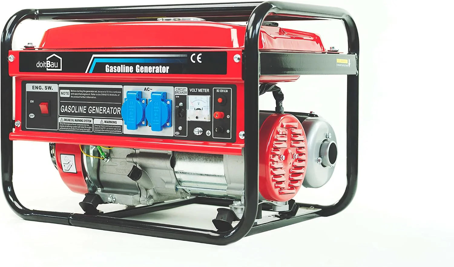 doitBau BS3500 3000 W benzineaangedreven stroomgenerator met 3 kW maximaal vermogen generator en noodstroomaggregaat 7PS 4-takt AVR en overbelastingsbeveiliging met trekstarter