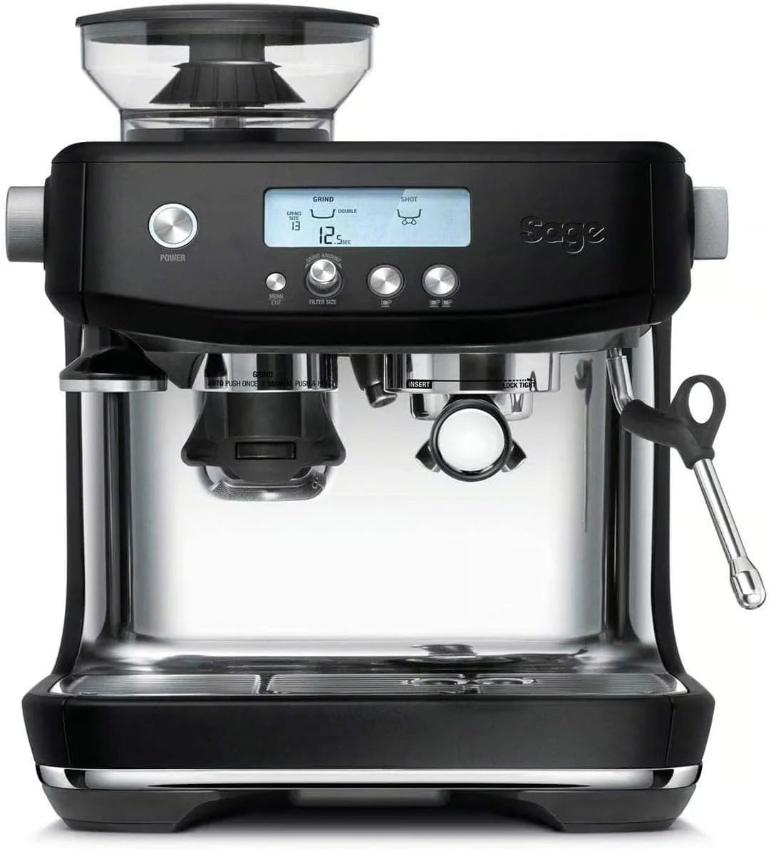 Sage - The Barista Pro - Espressomachine met Handmatige Melkopschuimer en Geïntegreerde Kegelmaler - 30 Maalstanden, 1650 Watt, Inclusief Melkkan en Tamper - Geborsteld Roestvrij Staal(Truffel)