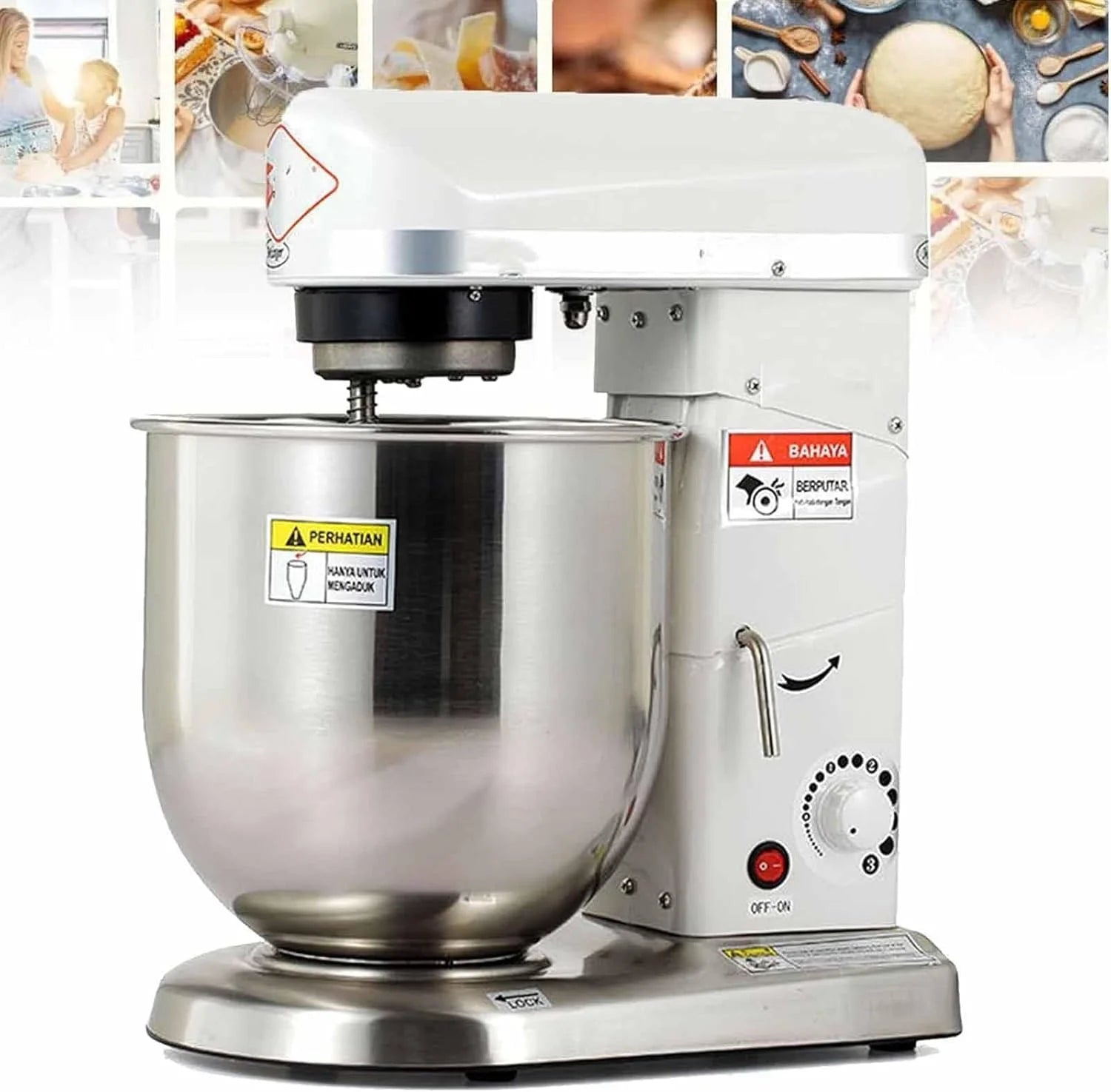 500w 3-in-1 Staande Mixer, Krachtige Keukenmixer Met K-garde, Deeghaak En Garde, Geluidsarme 10l Professionele Keukenmixer Voor Bakken En Deeg Silver 5L(5L/Wit)