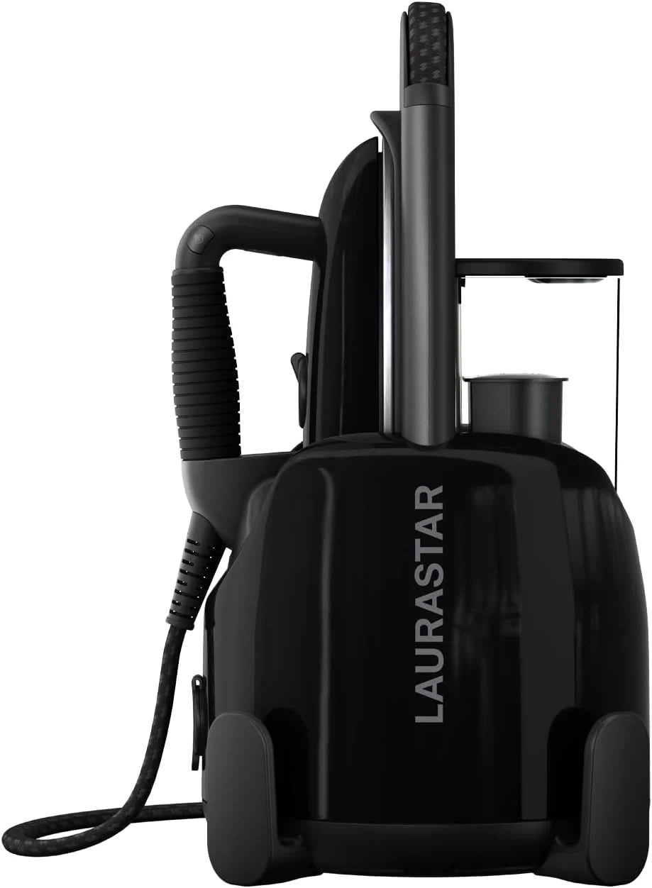 Laurastar Lift Plus Ultimate Black Stoomstrijkijzer, 3-in-1 Strijkstation, dat je kleding ontvouwt, Strijkt en reinigt, Hygiënische Stoom, Afneembare watertank, Groenicaal Strijken, Auto oprolling(Single)