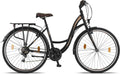 icorne Bike Premium City Bike 26 inch (66 cm) - fiets voor meisjes, jongens, heren en dames - 21 versnellingen - Hollandfiets - Stella Bike - zwart