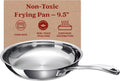 ALVA Chef Koekenpan 9.5" Koekenpan, Roestvrij stalen Pan, Oven Safe Skillet, Inductie Compatibel Kookgerei Koekenpan, Vaatwasser Veilig Omelet Pan, Elektrische Koekenpan