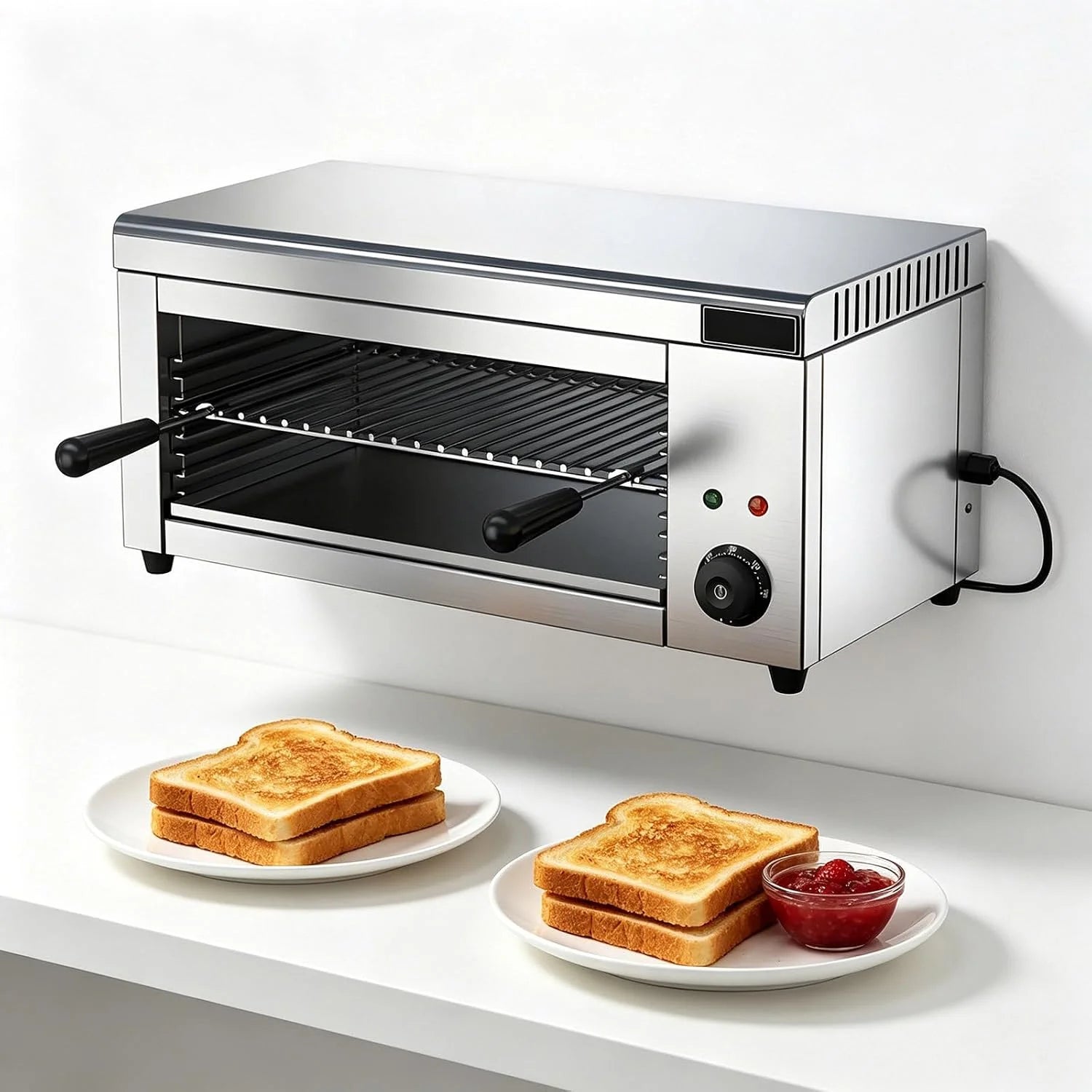 Commerciële salamandergrill (2000W) BBQ-grill, kaassmelter, commerciële tafelgrill, raclettegrill voor restaurants en thuisgebruik, steaks en vis grillen, 50-300°C